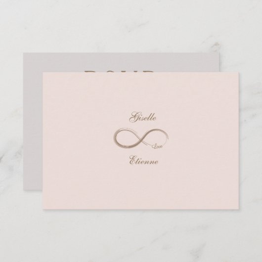 Unendliches Schild Blush Pink Individuelle Name Ho Einladung (Vorne/Hinten)