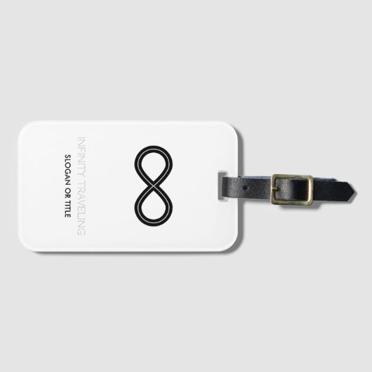 Unendliches Schwarz-Weiß-Design Gepäckanhänger (Vorderseite (Horizontal))