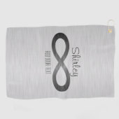 Unendliches Symbol auf Imitaten Metal Texture von  Golfhandtuch (Horizontal)