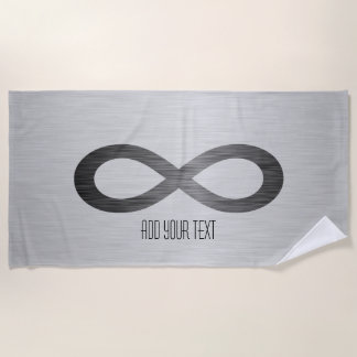 Unendliches Symbol auf Imitaten Metal Texture von  Strandtuch
