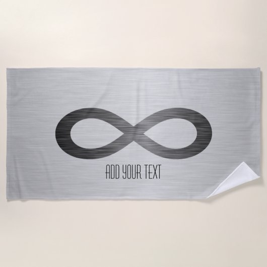 Unendliches Symbol auf Imitaten Metal Texture von  Strandtuch (Vorderseite)