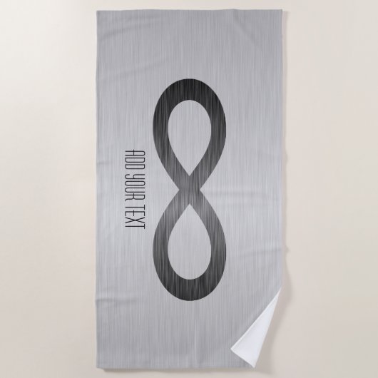 Unendliches Symbol auf Imitaten Metal Texture von  Strandtuch (Vorderseite)