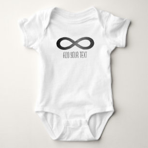Unendliches Symbol auf Imitaten Metalltextur von S Baby Strampler