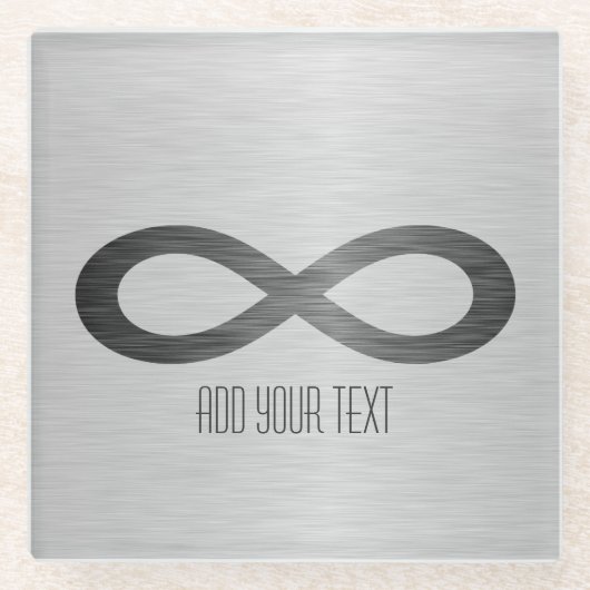 Unendliches Symbol auf Imitaten Metalltextur von S Glasuntersetzer (Vorderseite)