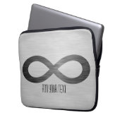 Unendliches Symbol auf Imitaten Metalltextur von S Laptopschutzhülle (Vorderseite Links)