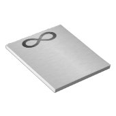 Unendliches Symbol auf Imitaten Metalltextur von S Notizblock (angewinkelt)