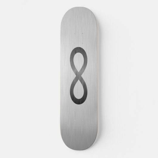Unendliches Symbol auf Imitaten Metalltextur von S Skateboard (Vorderseite)