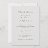 Unendliches Symbol Elegant Gold Gray White Wedding Einladung (Vorderseite)
