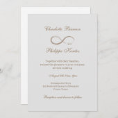 Unendliches Symbol Elegant Gold Gray White Wedding Einladung (Vorne/Hinten)