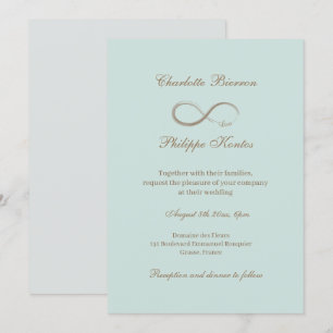 Unendliches Symbol Elegante Aquamarine Hochzeit Einladung