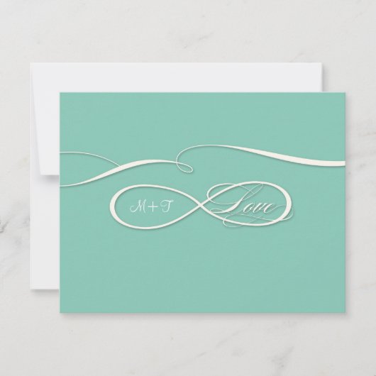 Unendliches Symbol für unendliche Liebe Hochzeitss RSVP Karte (Vorderseite)