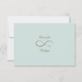 Unendliches Symbol Gold Minze Gray Wedding RSVP Einladung (Vorderseite)