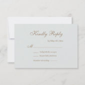 Unendliches Symbol Gold Minze Gray Wedding RSVP Einladung (Rückseite)