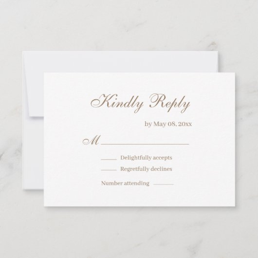 Unendliches Symbol Gold Weißgraue Hochzeit RSVP Einladung (Rückseite)