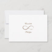 Unendliches Symbol Gold Weißgraue Hochzeit RSVP Einladung (Vorderseite)