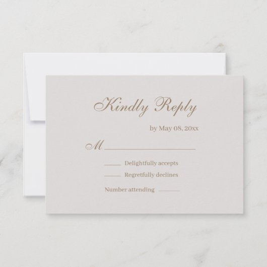 Unendliches Symbol Gold Weißgraue Hochzeit RSVP Einladung (Rückseite)