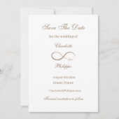 Unendliches Symbol Gold White Save the Date Hochze Einladung (Vorderseite)