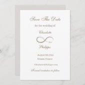 Unendliches Symbol Gold White Save the Date Hochze Einladung (Vorne/Hinten)