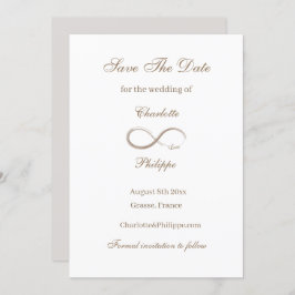 Unendliches Symbol Gold White Save the Date Hochze Einladung