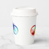 Unendliches Symbol mit Rainbow Feather Paper Cups Pappbecher (Links)