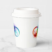 Unendliches Symbol mit Rainbow Feather Paper Cups Pappbecher (Rechts)