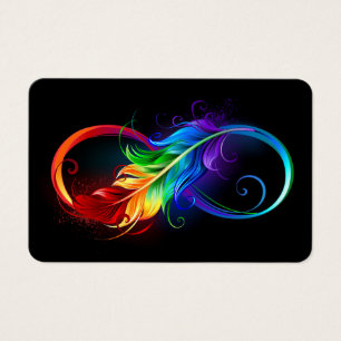 Unendliches Symbol mit Regenbogenfederhalter
