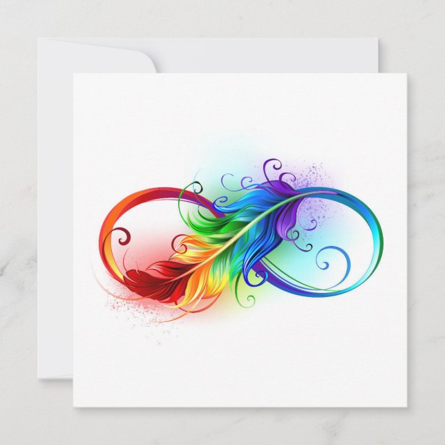Unendliches Symbol mit Regenbogenfederhalter (Vorderseite)
