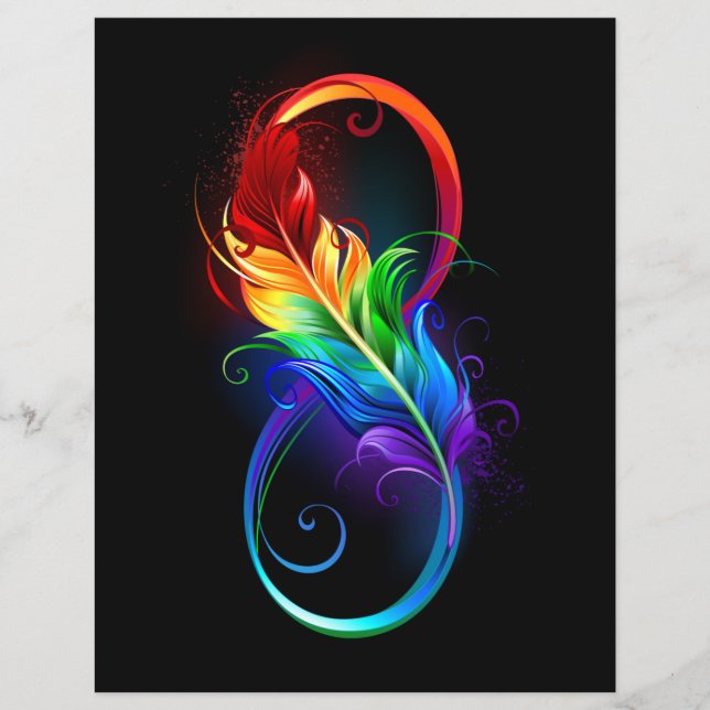 Unendliches Symbol mit Regenbogenfederhalter (Vorderseite)