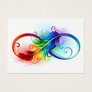 Unendliches Symbol mit Regenbogenfederhalter