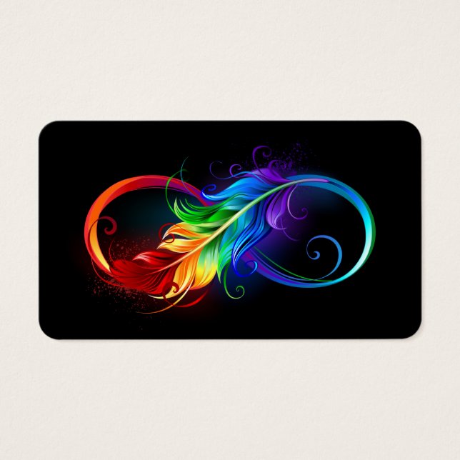Unendliches Symbol mit Regenbogenfederhalter (Vorderseite)