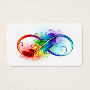 Unendliches Symbol mit Regenbogenfederhalter