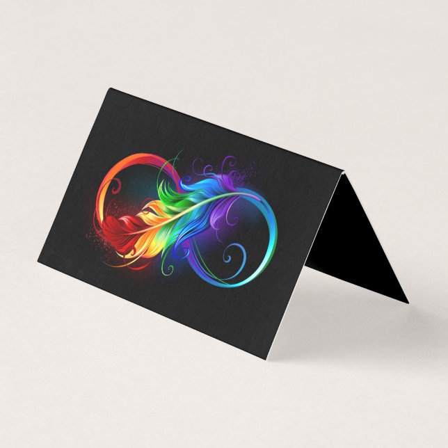 Unendliches Symbol mit Regenbogenfederhalter (Vorderseite)
