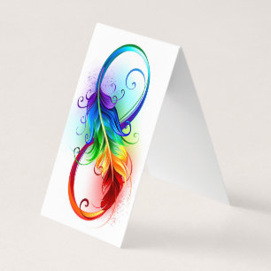 Unendliches Symbol mit Regenbogenfederhalter