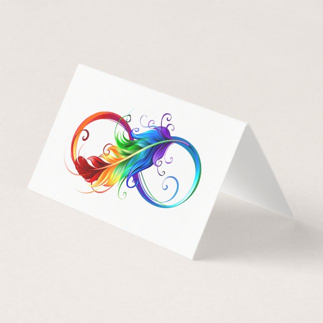 Unendliches Symbol mit Regenbogenfederhalter (Vorderseite)