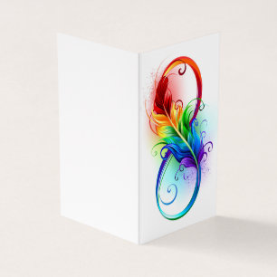 Unendliches Symbol mit Regenbogenfederhalter