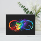 Unendliches Symbol mit Regenbogenfederhalter Ankündigung (Stehend Vorderseite)