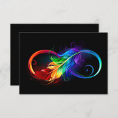 Unendliches Symbol mit Regenbogenfederhalter Ankündigung (Vorne/Hinten)