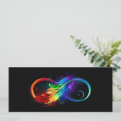 Unendliches Symbol mit Regenbogenfederhalter Ankündigung (Stehend Vorderseite)
