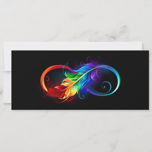 Unendliches Symbol mit Regenbogenfederhalter Ankündigung (Vorderseite)