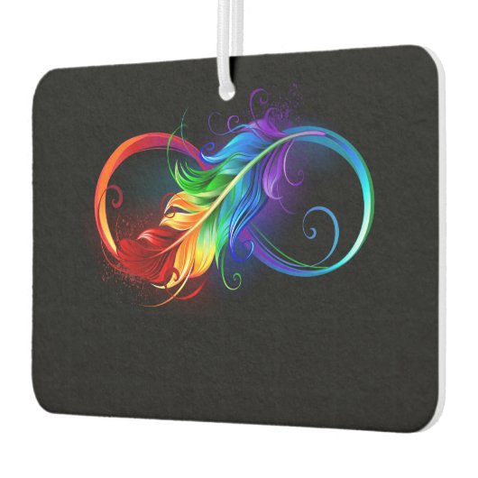 Unendliches Symbol mit Regenbogenfederhalter Autolufterfrischer (Links)
