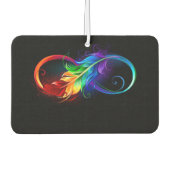 Unendliches Symbol mit Regenbogenfederhalter Autolufterfrischer (Vorderseite)