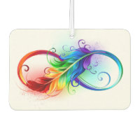 Unendliches Symbol mit Regenbogenfederhalter