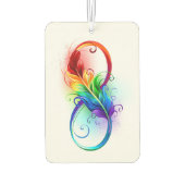 Unendliches Symbol mit Regenbogenfederhalter Autolufterfrischer (Rückseite)