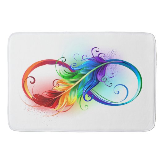 Unendliches Symbol mit Regenbogenfederhalter Badematte (Vorderseite)