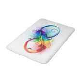 Unendliches Symbol mit Regenbogenfederhalter Badematte (Schrägansicht)