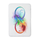 Unendliches Symbol mit Regenbogenfederhalter Badematte (Vorderseite Vertikal)