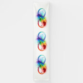 Unendliches Symbol mit Regenbogenfederhalter Banner (Vertikal)