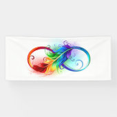 Unendliches Symbol mit Regenbogenfederhalter Banner (Horizontal)