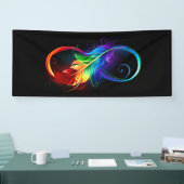 Unendliches Symbol mit Regenbogenfederhalter Banner (Messe)