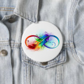 Unendliches Symbol mit Regenbogenfederhalter Button (Beispiel)